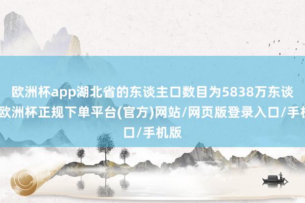 欧洲杯app湖北省的东谈主口数目为5838万东谈主-欧洲杯正规下单平台(官方)网站/网页版登录入口/手机版